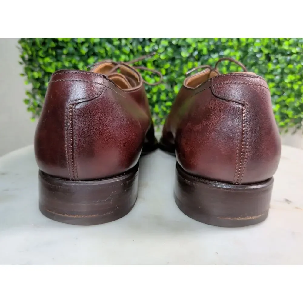 Campanile Brown Leather Oxford Dress Shoes Men's US 9 Made In Italy Lace Up